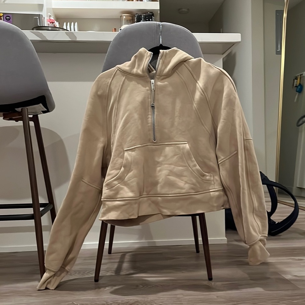 Lululemon camel oversized scuba half zip